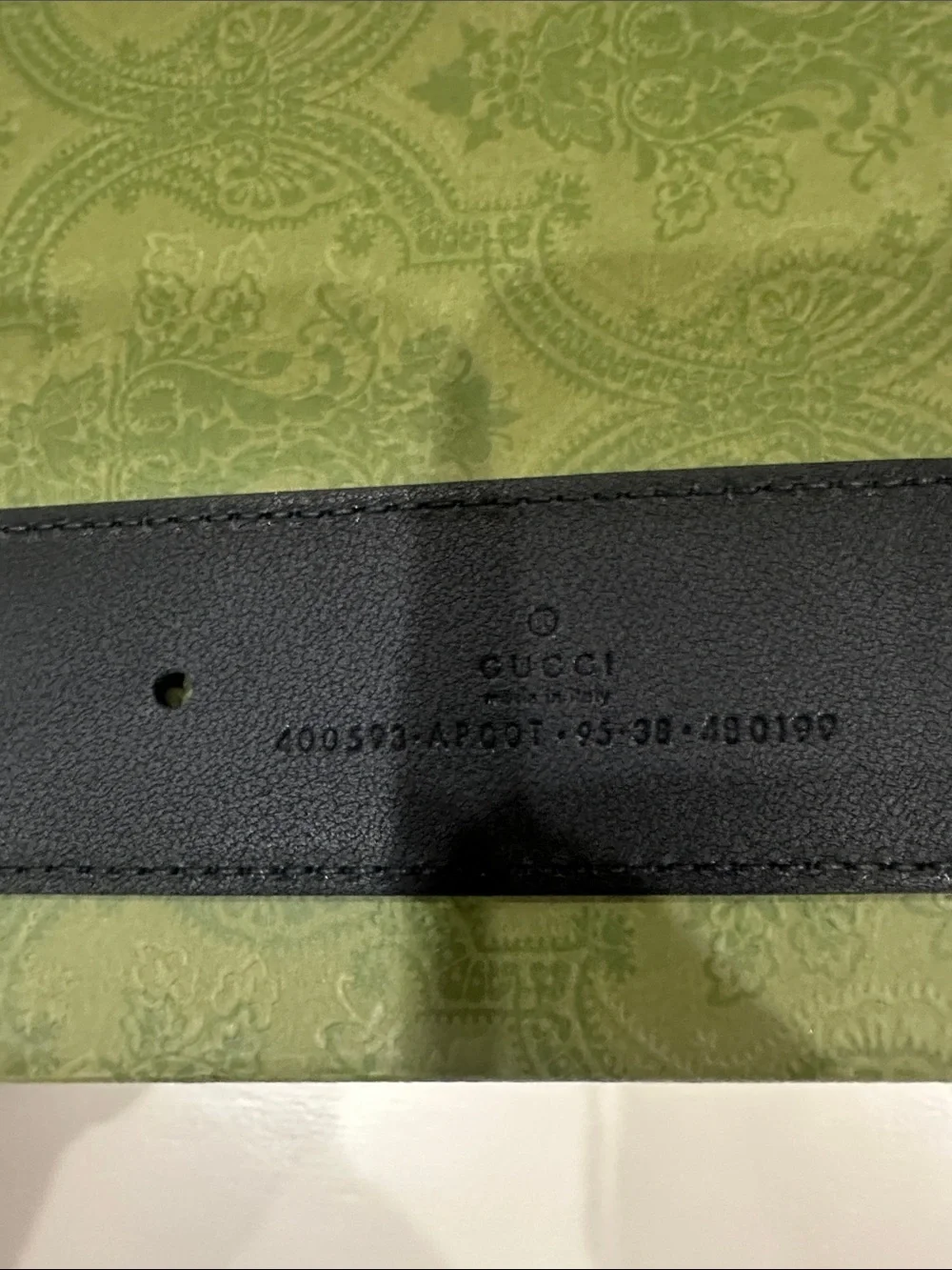 Gucci Black Leather Belt with Antiqued Gold Double G Buckle
